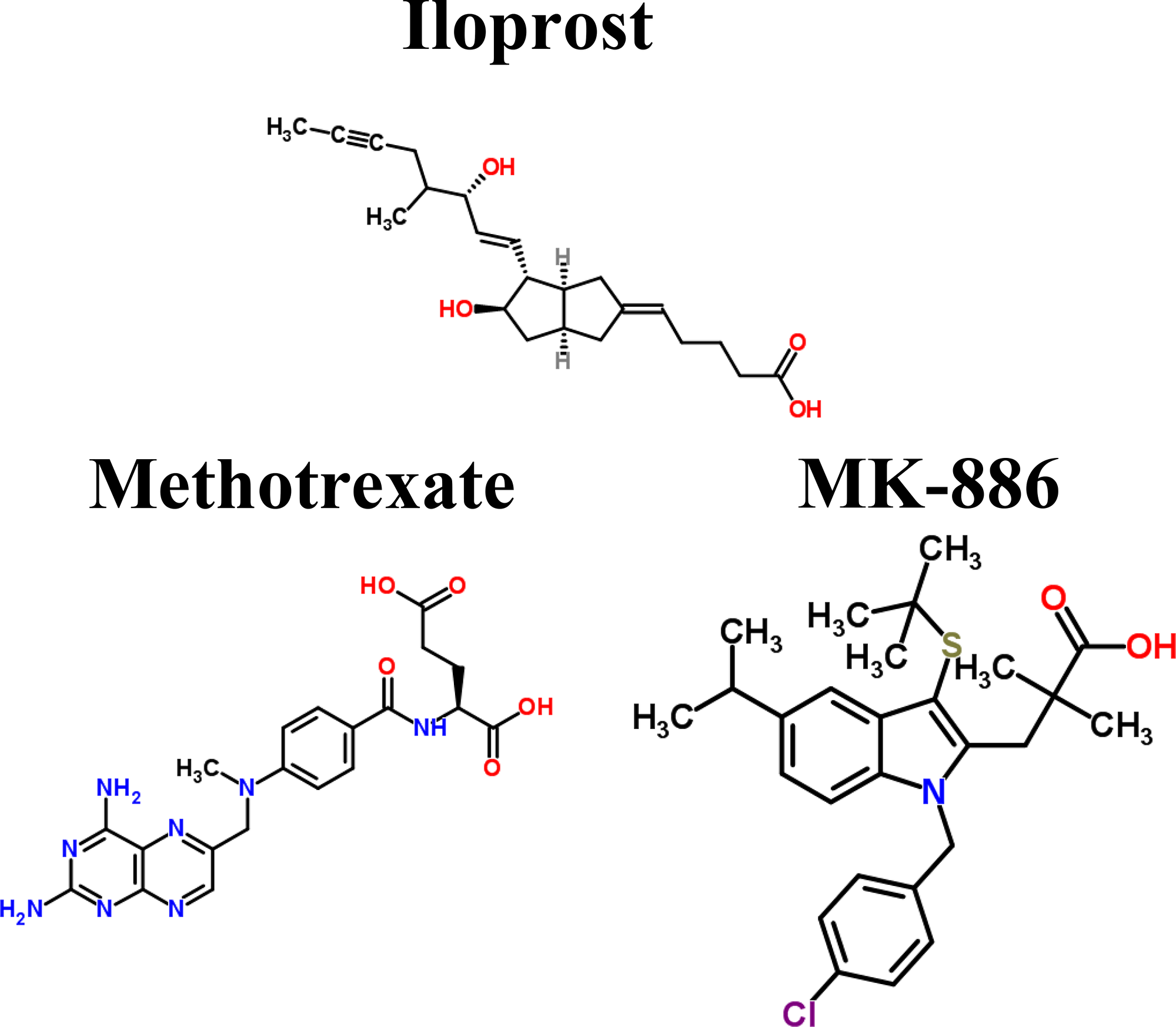 Chemical structures of multiple-molecule drug