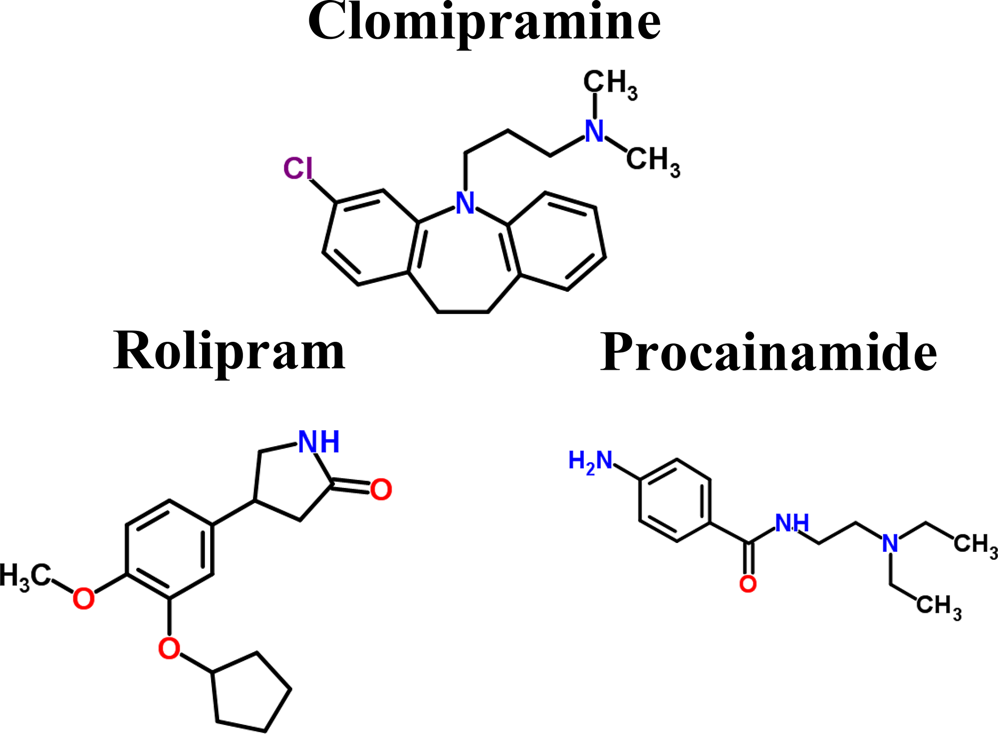 Chemical structures of multiple-molecule drug