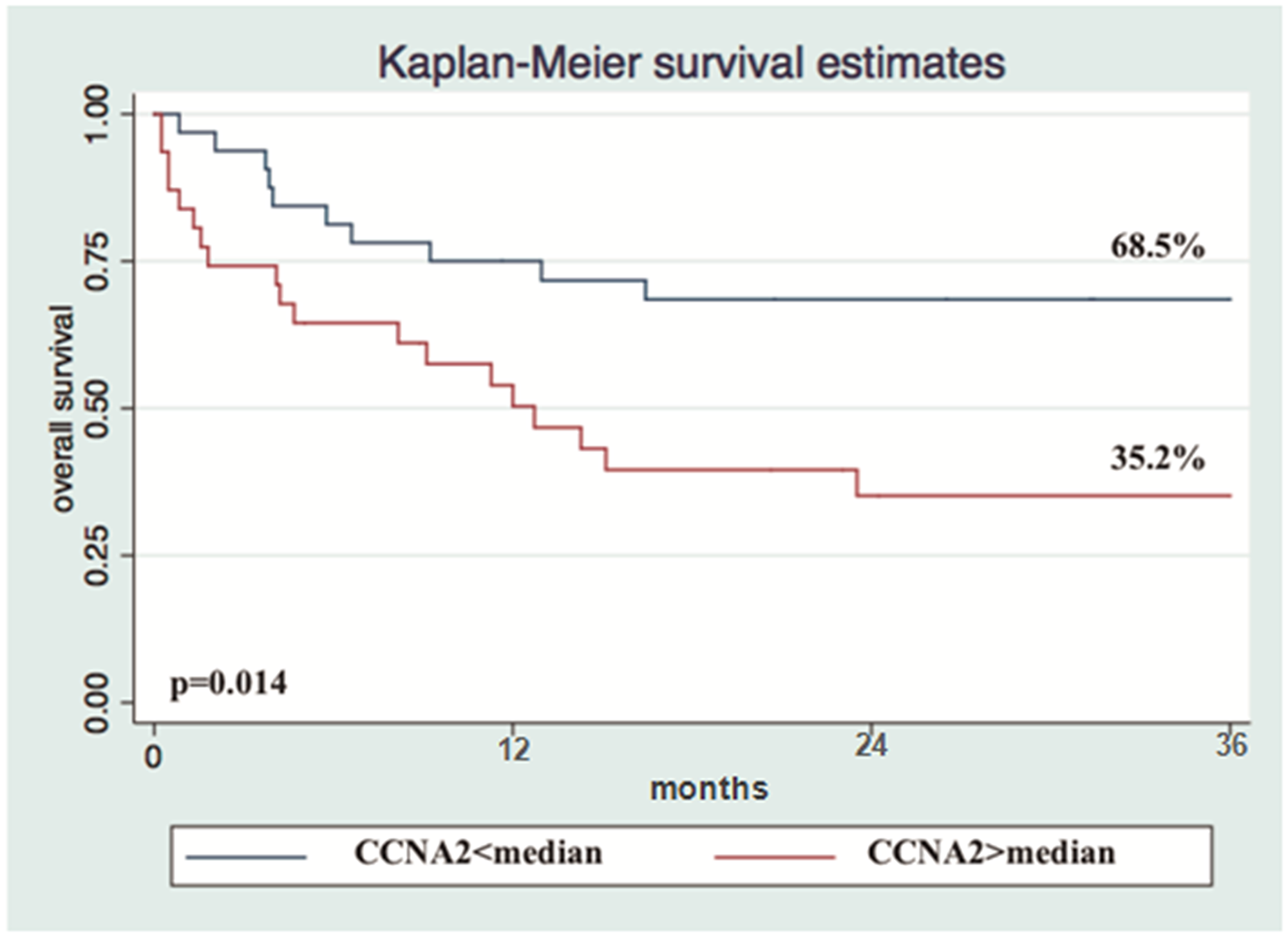 Overexpression of CCNA2 gene is a determinant marker of poor prognosis in nodal PTCL