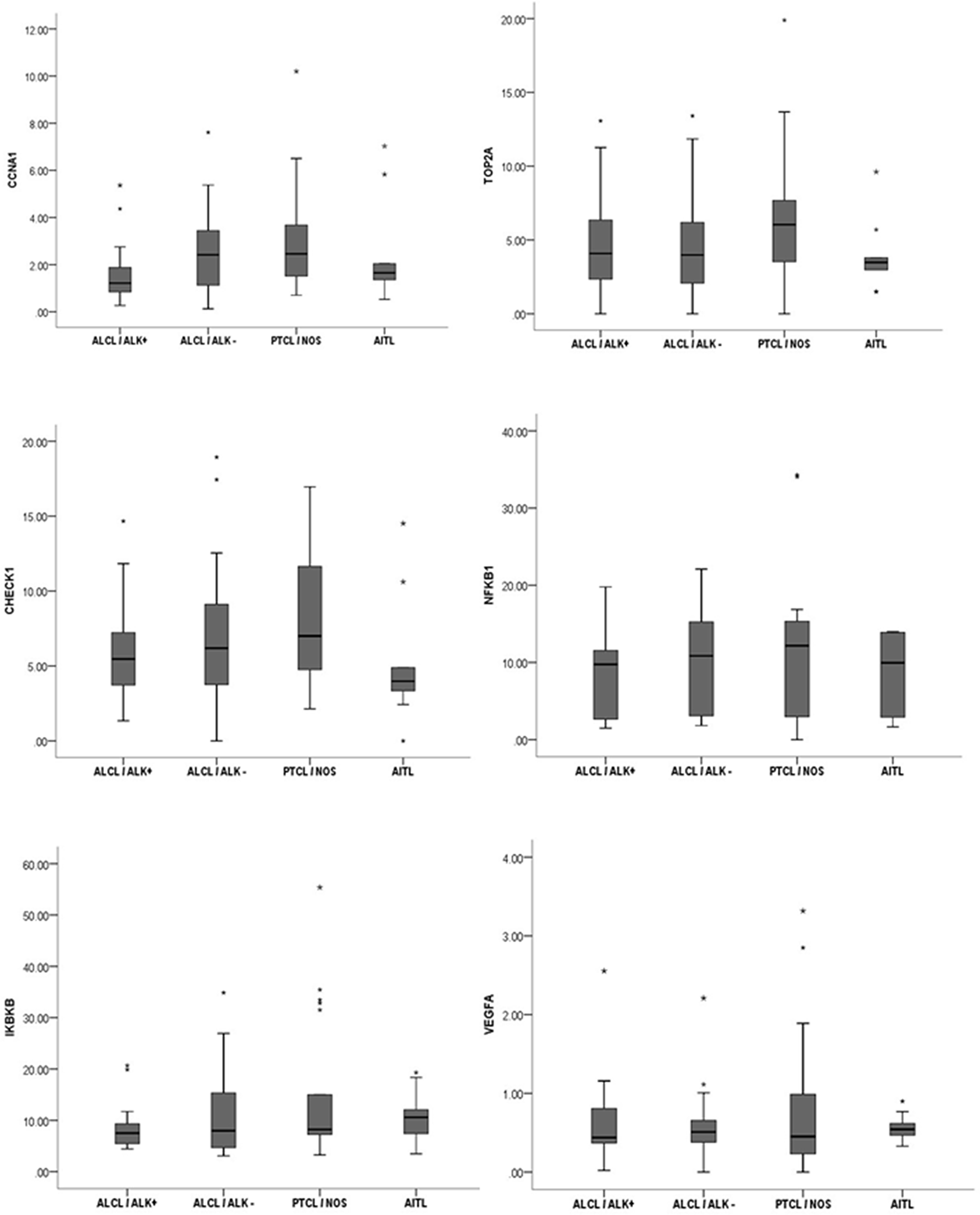 The analyzed gene panel was not able to distinguish different histopathological variants of nodal PTCL