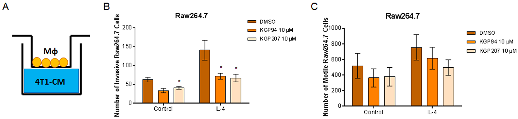 KGP94 and KGP207 reduce macrophage invasion
