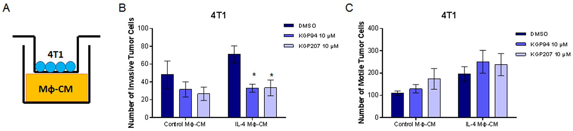 KGP94 and KGP207 reduce neoplastic cell invasion