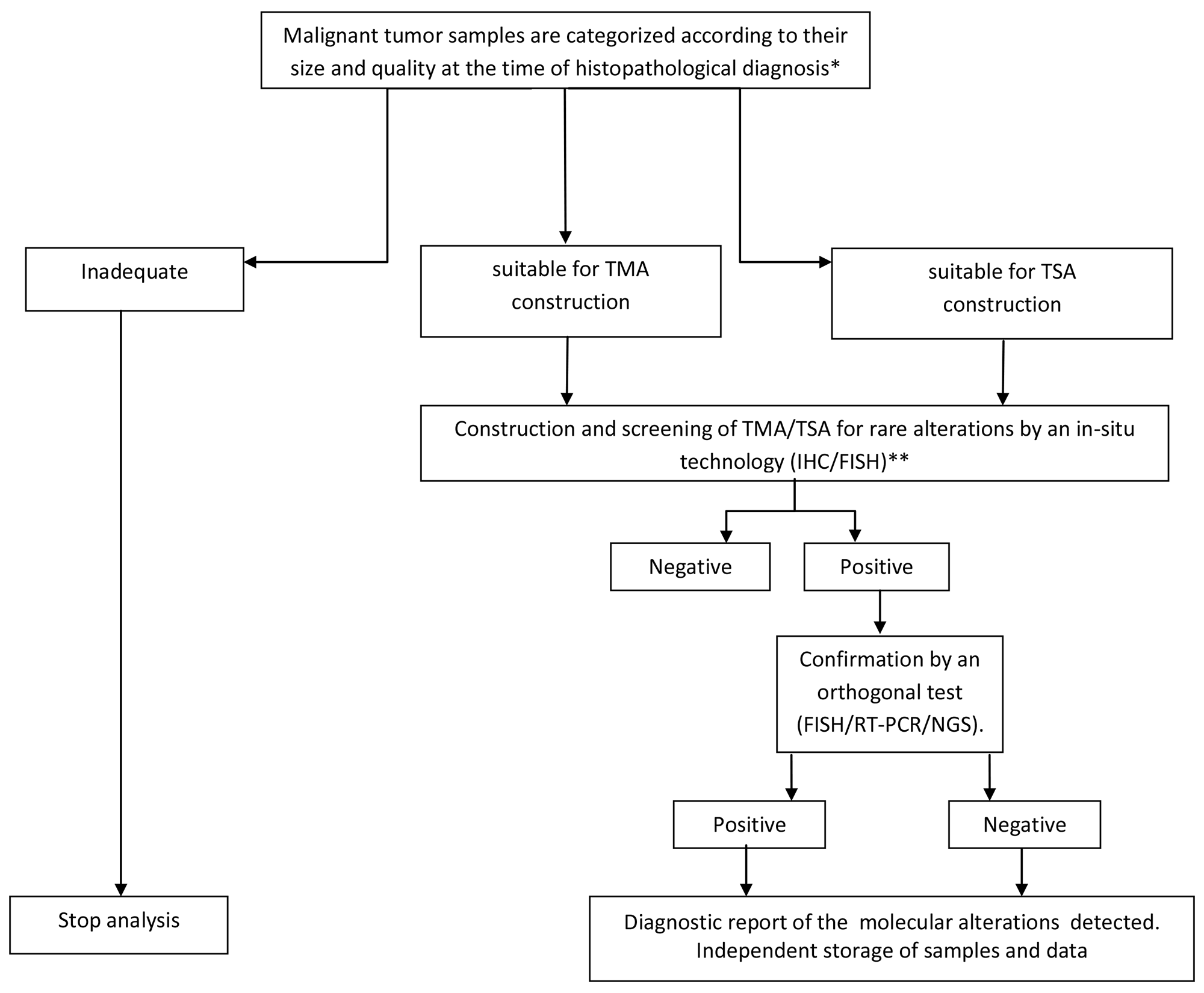 A pathological workflow for screening of rare genomic alterations on TMA/TSA samples in routine diagnostics
