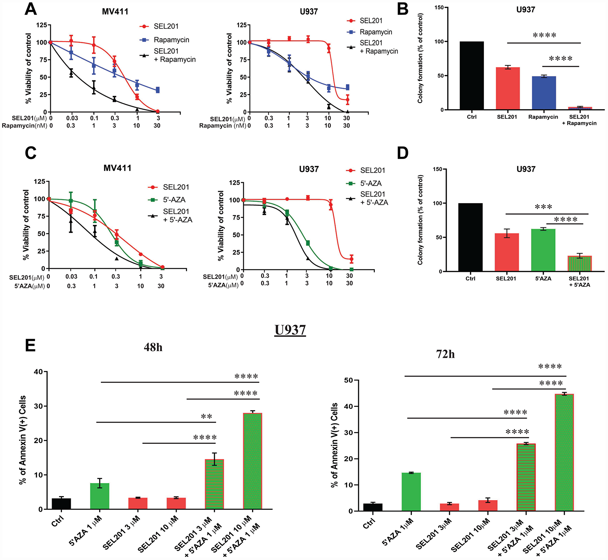 Enhanced antileukemic effects of MNK inhibition combined with rapamycin or 5'-azacytidine