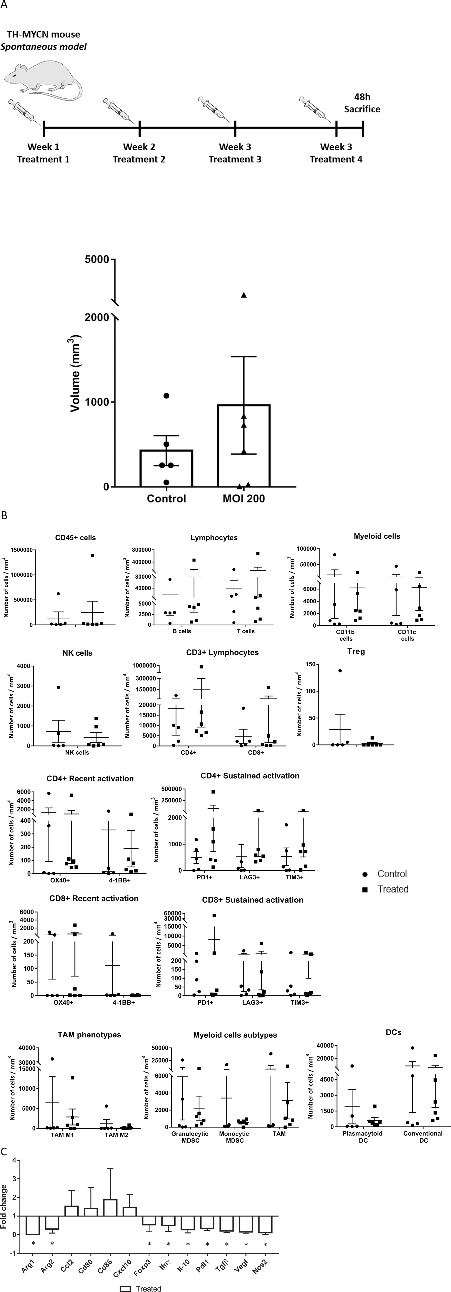 Effects of systemically administered mCelyvir in tumors in a spontaneous model of NB