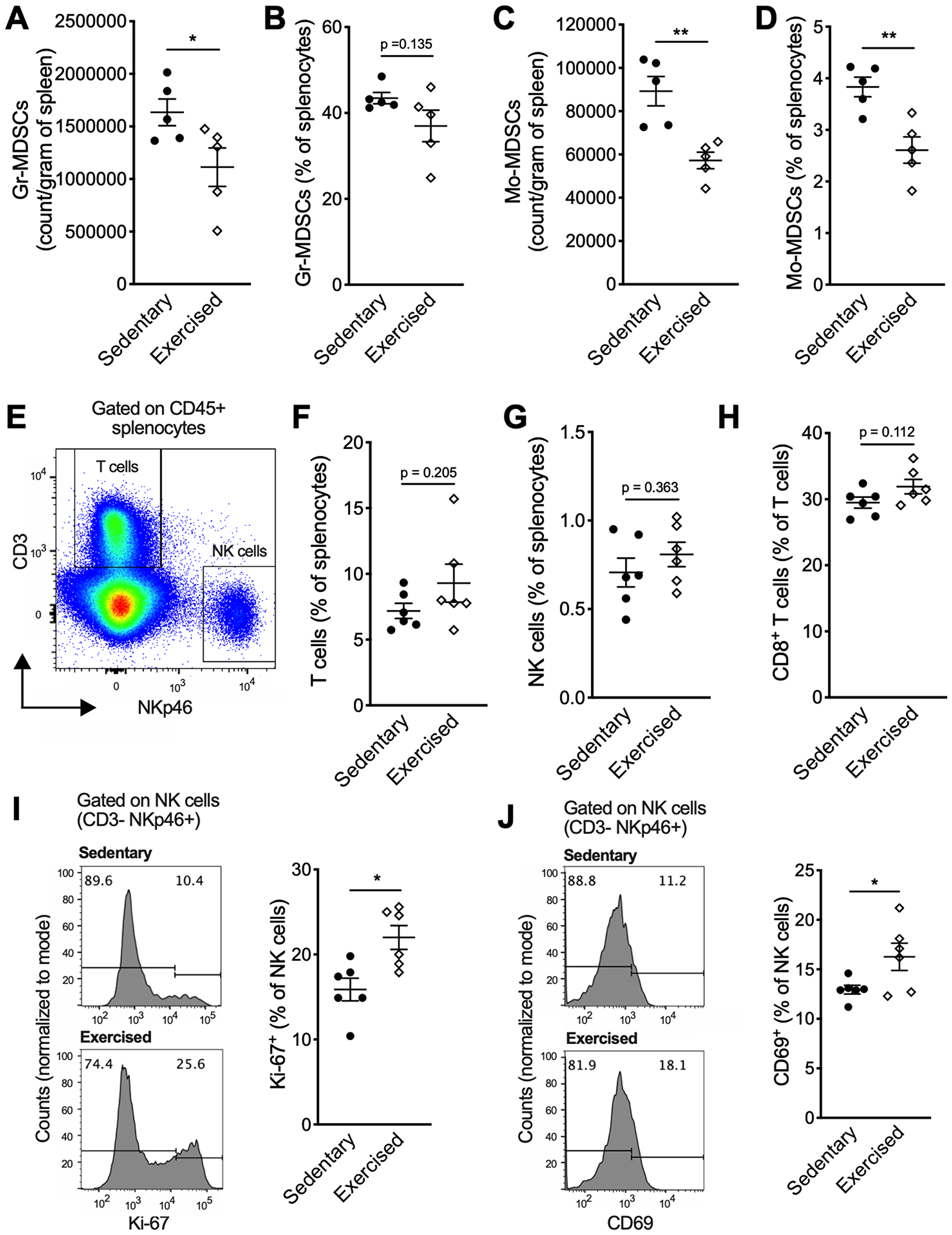 Exercise training modifies the splenic immune landscape