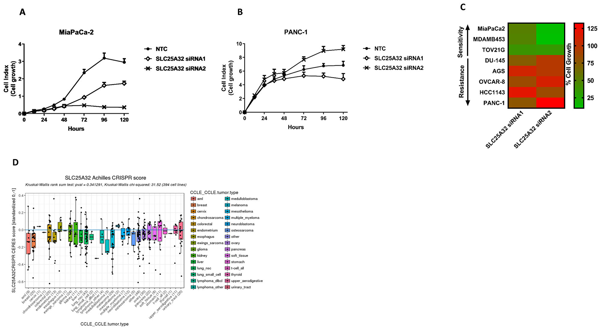 Impairment of SLC25A32 expression inhibits cancer cell proliferation