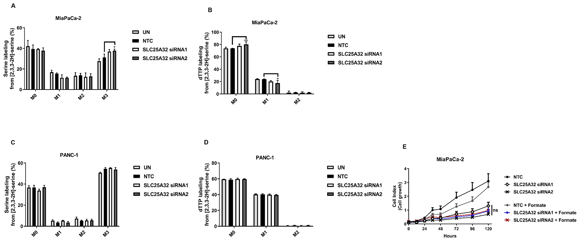 SLC25A32 knock-down does not impair folate cycle activity