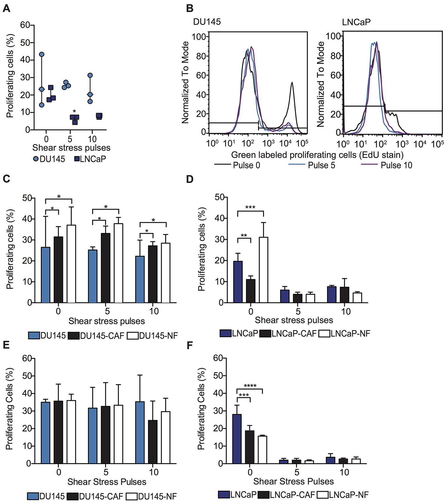 Fibroblasts maintain the proliferative ability of PC cells within high FSS through intercellular contact with PC cells