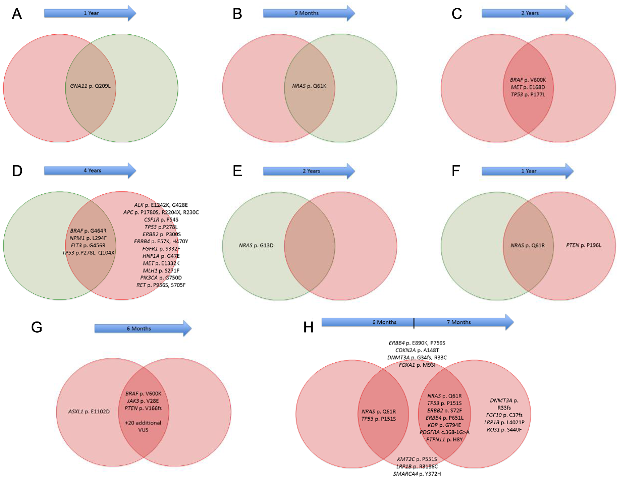 Comparison of gene alterations between matched melanoma samples