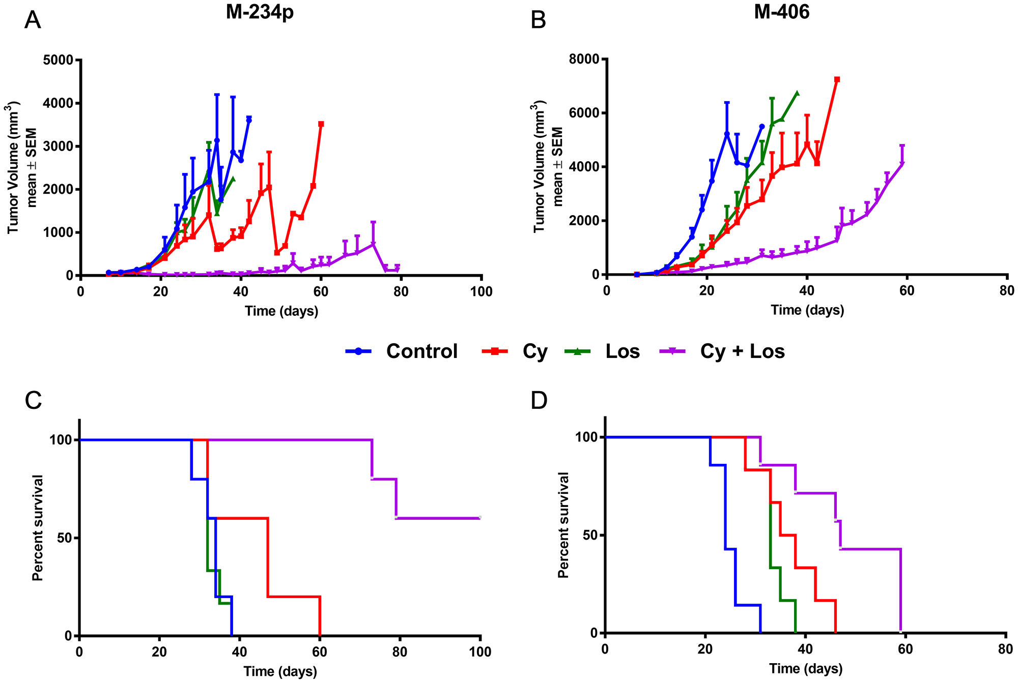 Tumor growth and overall survival