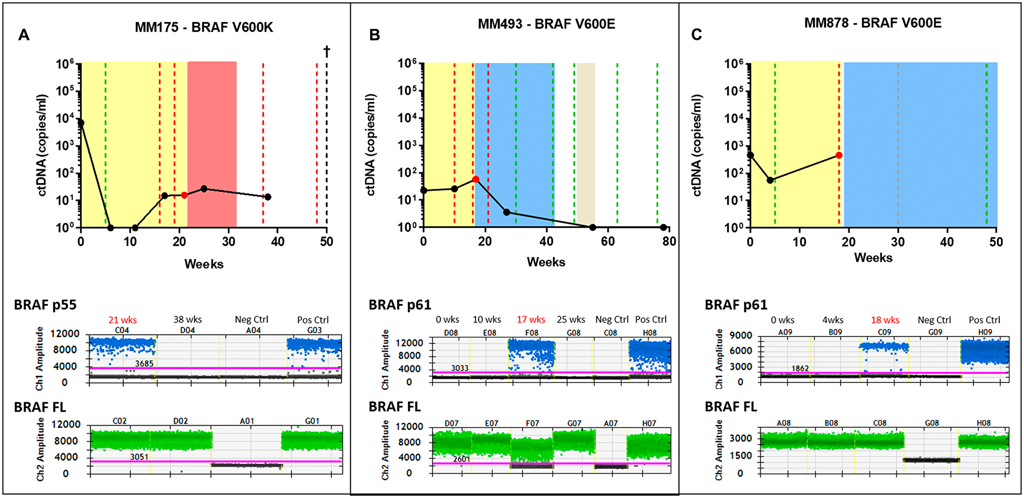 Detection of splice variants in the combination therapy cohort