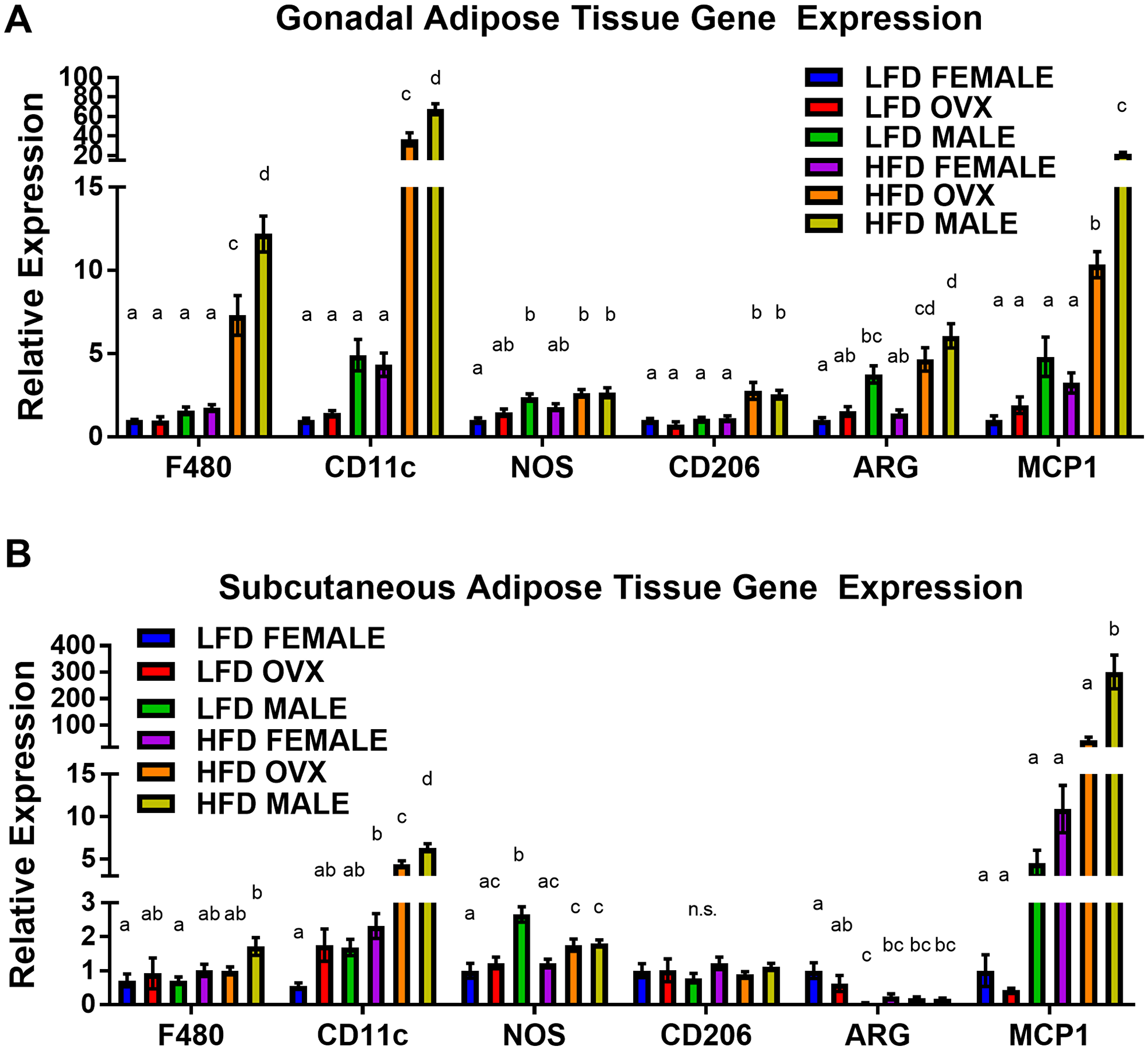 Increased pro-inflammatory macrophages within obese adipose tissue depots