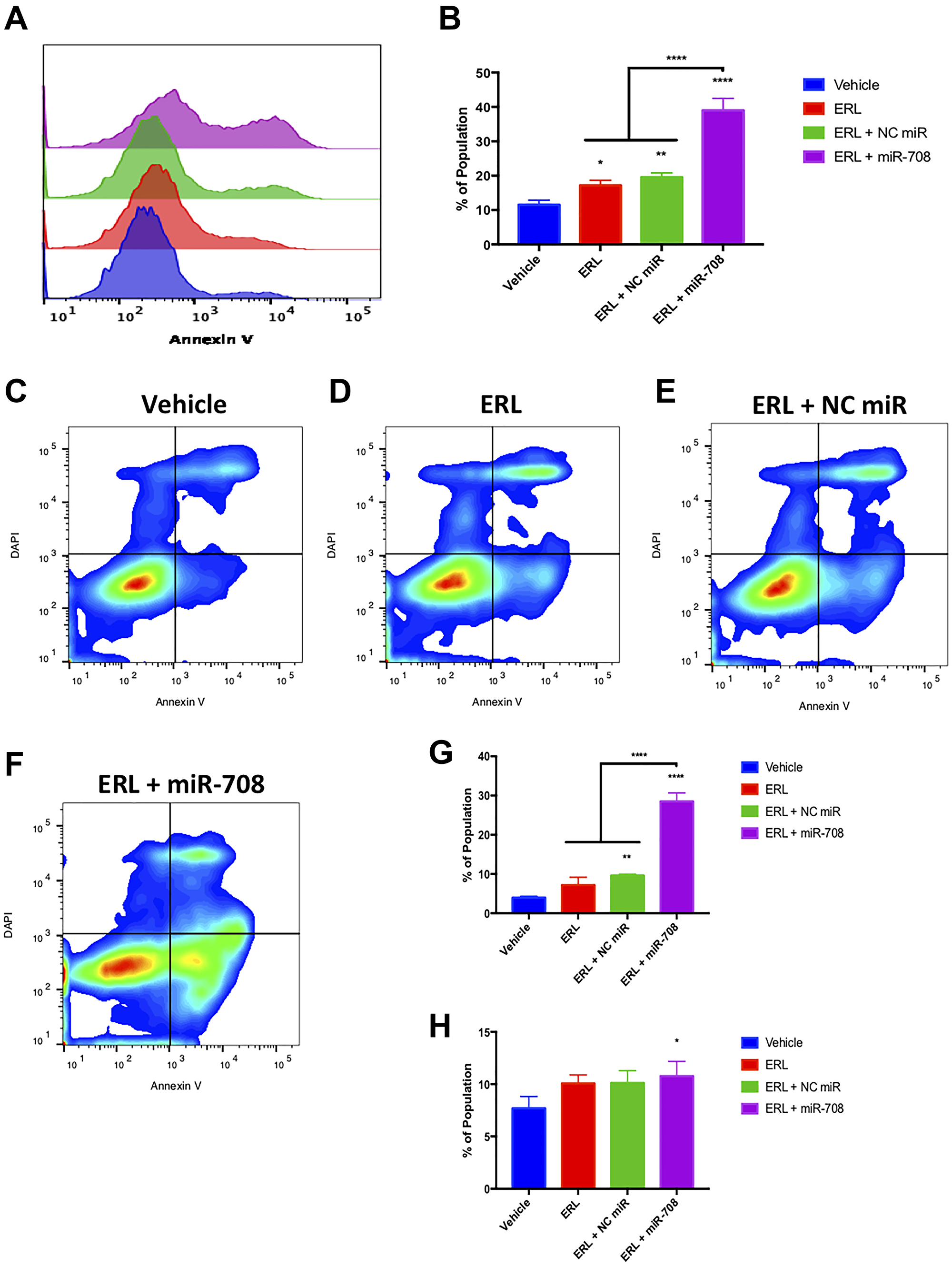 miR-708-5p amplifies ERL-induced apoptosis in lung cancer cells