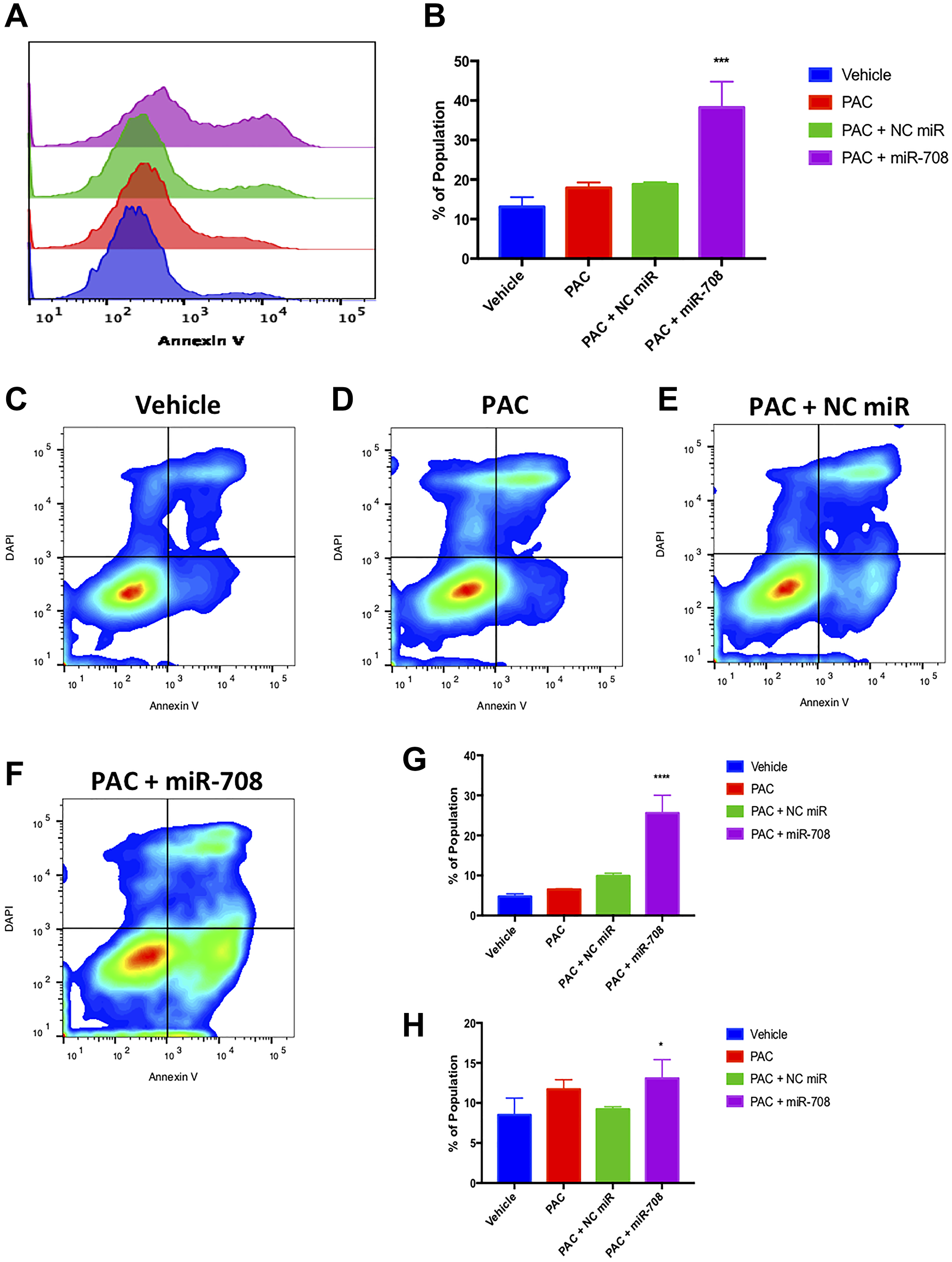 Combinatory miR-708-5p and PAC treatment induces apoptosis in lung cancer cells