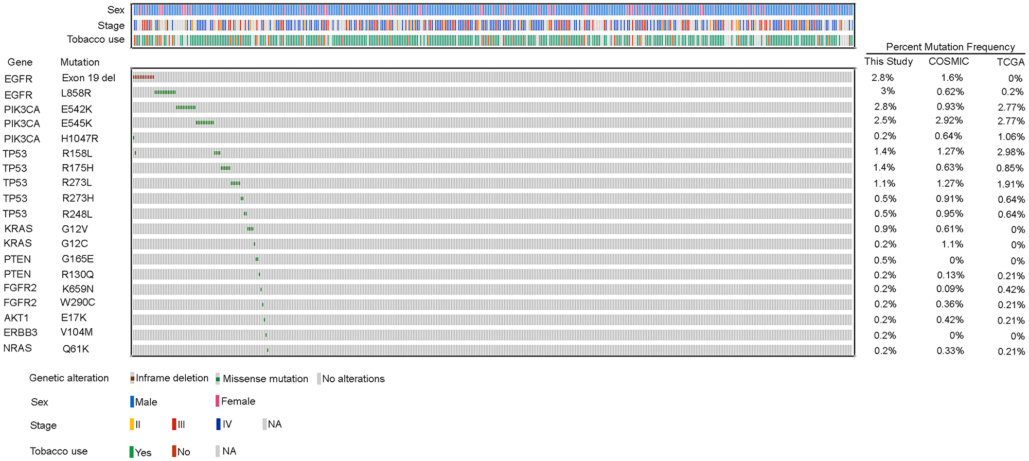 Recurrent genetic alterations in Indian lung squamous carcinoma patients