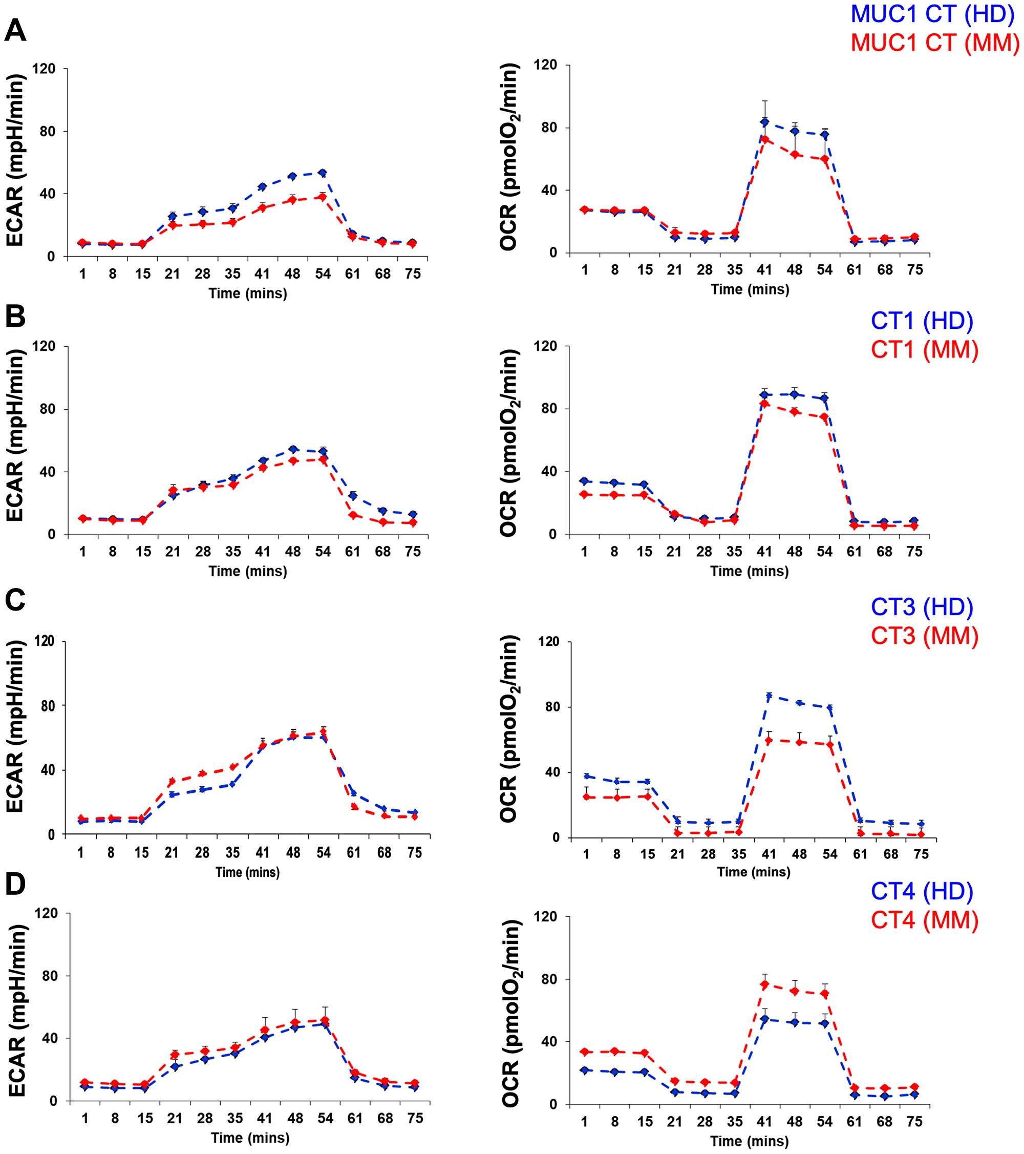 Metabolic profile of healthy donor or multiple myeloma patient’s memory T cell population varies depending upon the peptide cocktail used for stimulation