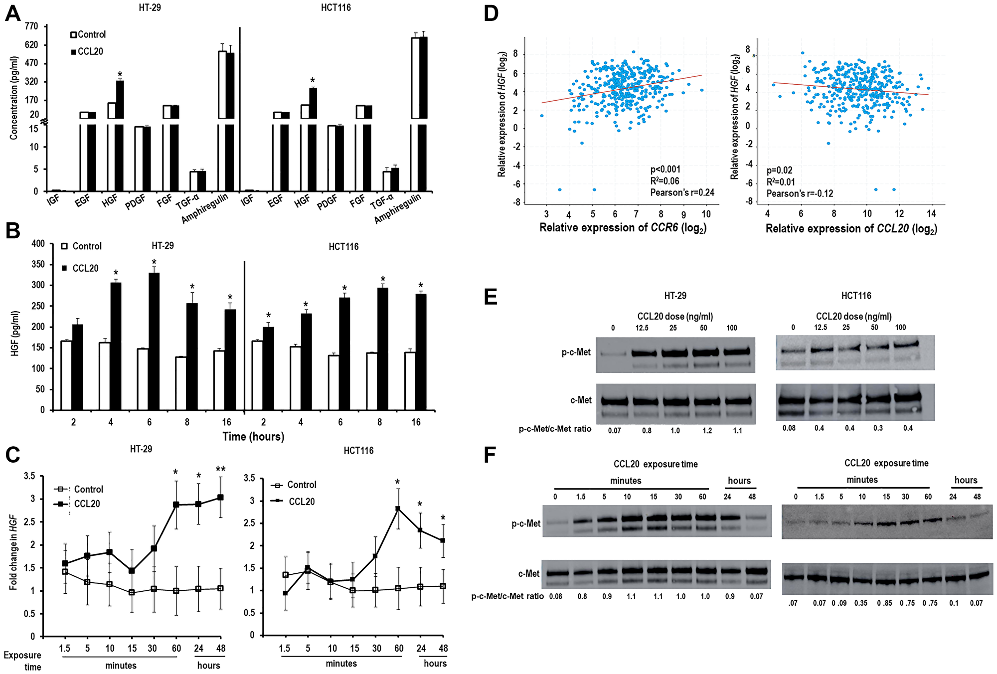 CCL20 induces colorectal cancer cells to produce HGF