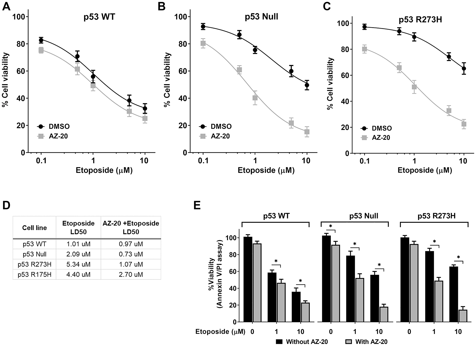 Pharmacological inhibition of ATR increased etoposide sensitivity in p53 nonfunctional cells