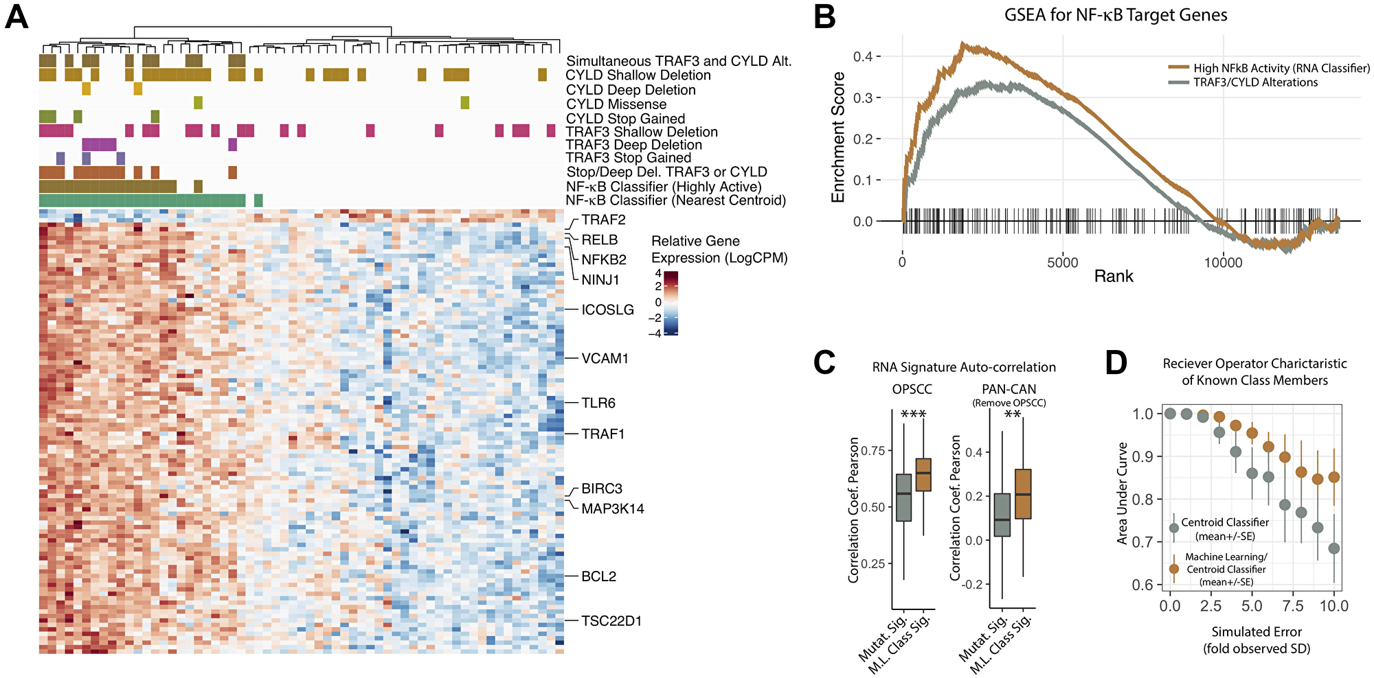 Development of an NF-κB activity related RNA expression classifier