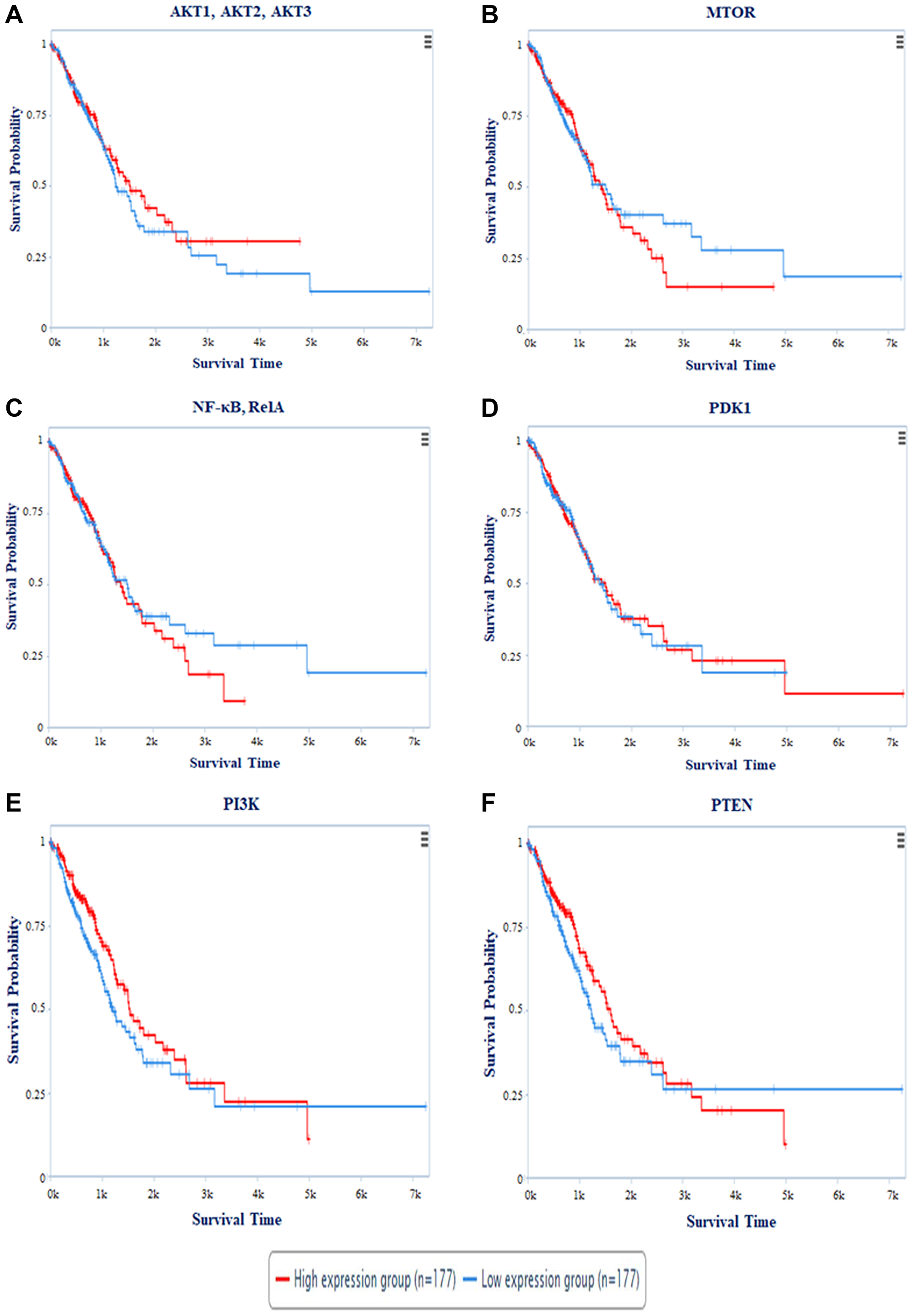 The plot represents survival probability vs. survival time of patients in days