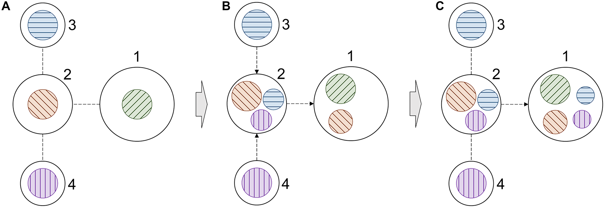 Schematic of information propagation in a graph