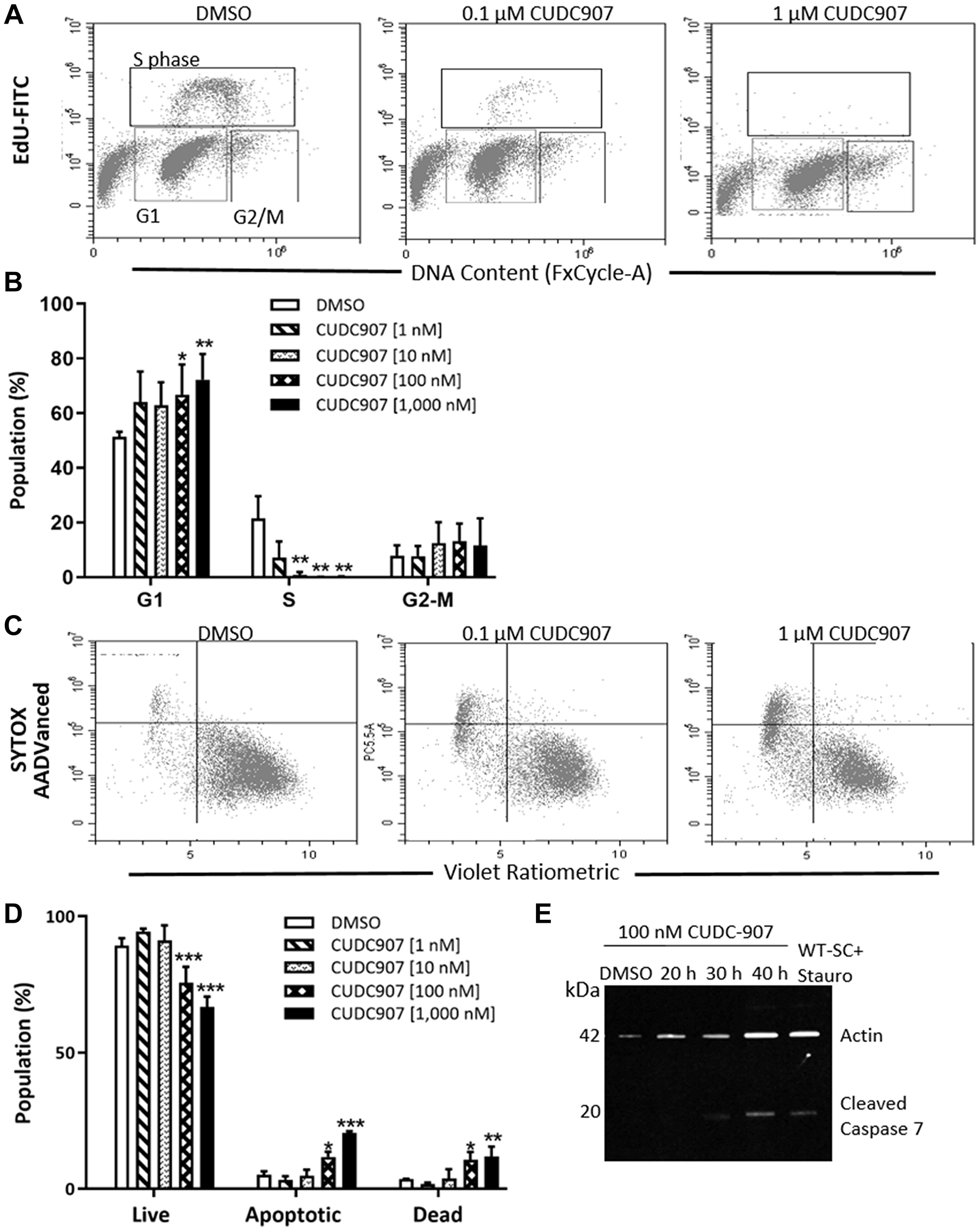 CUDC907 promotes cell cycle arrest and apoptosis of human MD-SC in vitro