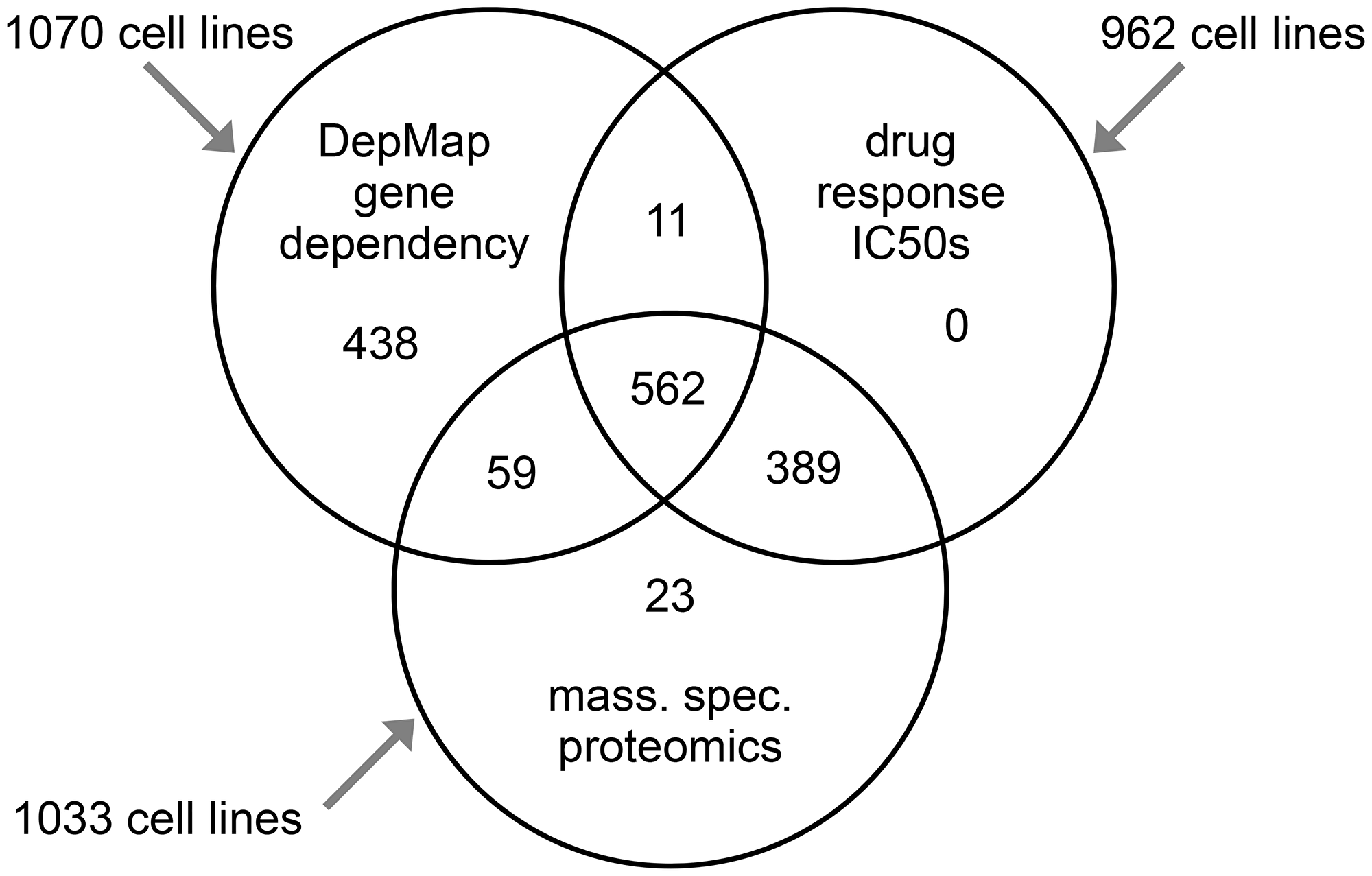 Compiled multilevel data on cancer cell lines
