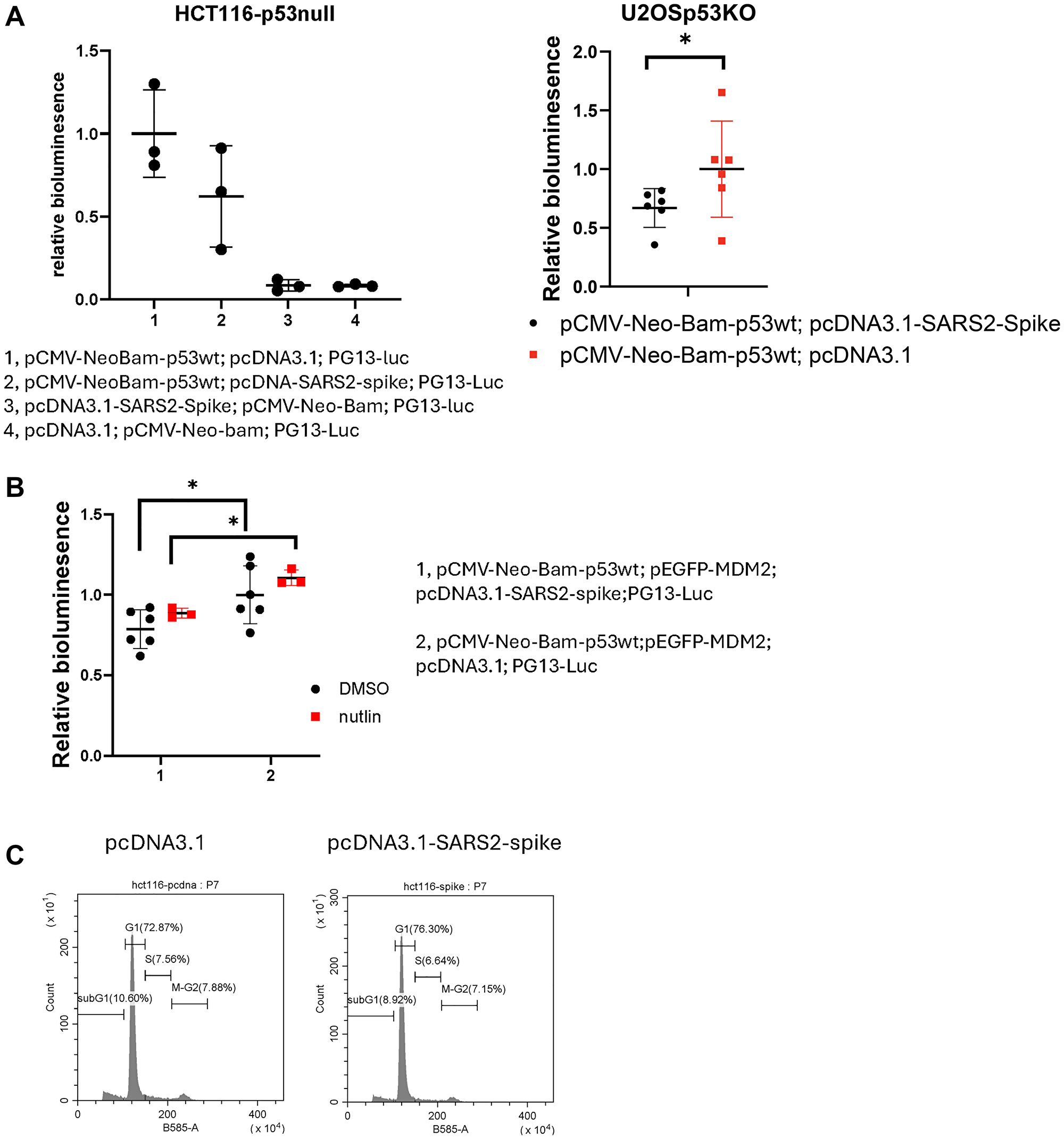 SARS-CoV-2 spike suppresses p53-mediated transcriptional activity in cancer cells