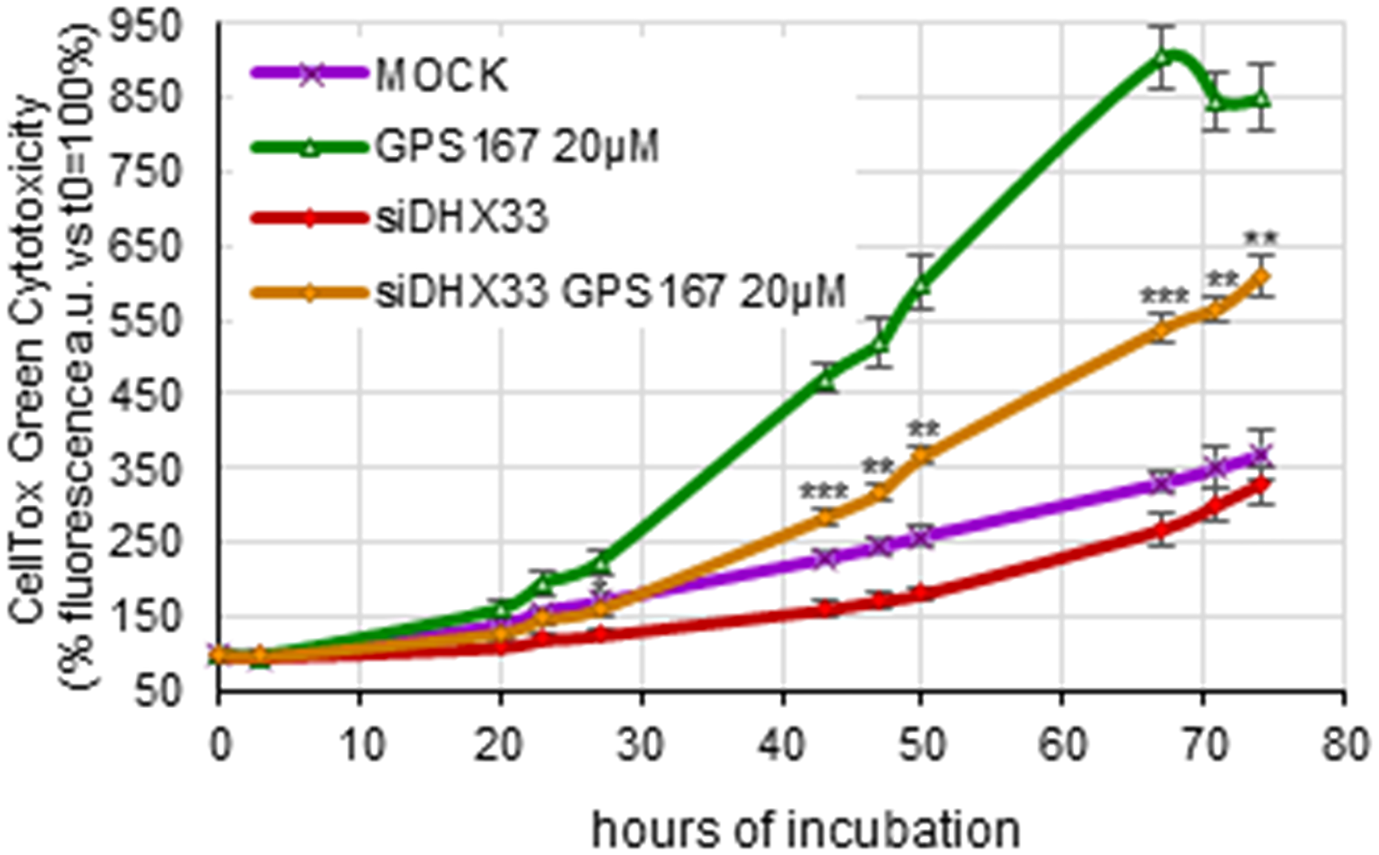Depletion of DHX33 antagonizes GPS167-mediated cytotoxicity